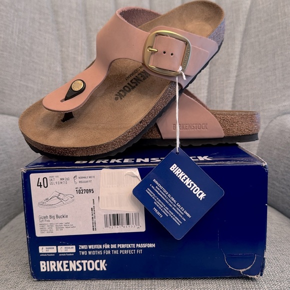 BIRKENSTOCK Gizeh Big Buckle Nubuck Leather Sandals - Picture 5 of 9